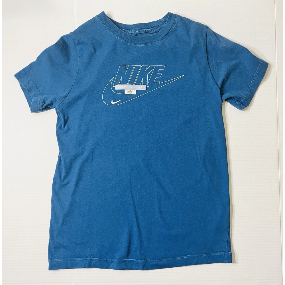 Nike Graphic T-Shirt Boy's Large Blue Just Do It True Blue Sportswear‎ Gym